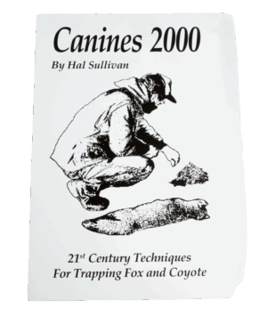 Cover artwork for "Hal Sullivan - Canines 2000" with coyote study and trapping techniques guide.