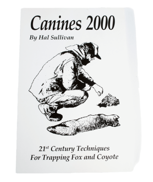 Cover artwork for "Hal Sullivan - Canines 2000" with coyote study and trapping techniques guide.
