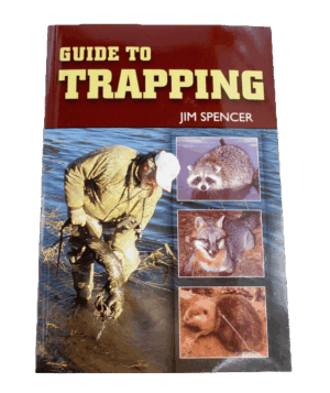 Cover of "Jim Spencer - Guide To Trapping" featuring someone with a trapped animal and wildlife images.