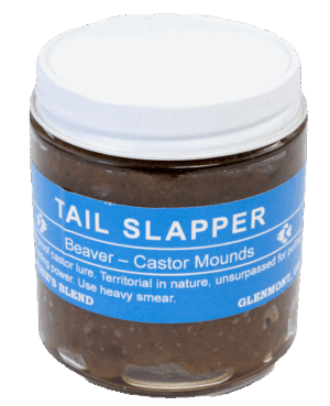 Blackie's Tail Slapper Lure, waterproof for hunting, has a blue label and clear instructions.