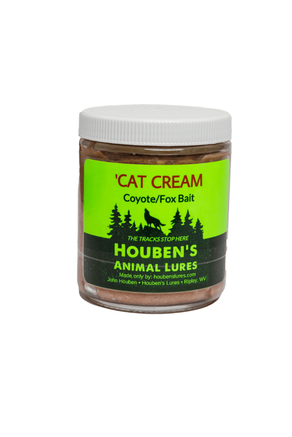 Houben's Cat Cream, using a government formula, comes in a forest-themed jar by Houben's Animal Lures.
