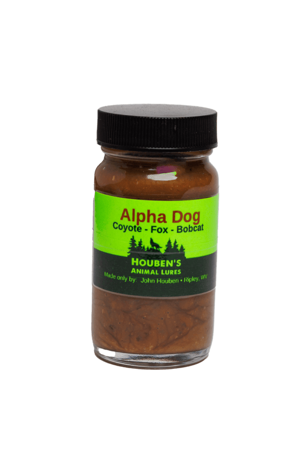 Houben's Alpha Dog Coyote Gland/Call Lure for coyote, fox, & bobcat. Made in Ripley, WV.
