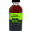 A 2oz glass bottle labeled "Houben's M'Rat Muskrat Food Lure" with dark liquid inside.