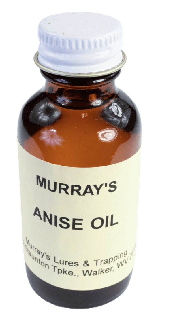A small brown glass bottle of Murray's Anise Oil with a crisp white cap.