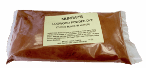 A package of Murray's Logwood Dye featuring instructions and the company's address on the label.