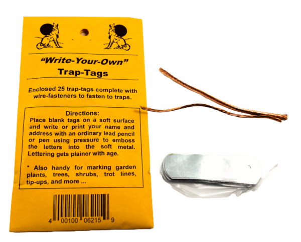 Discover Rite-Ur-Own Trap Tags: 25 customizable tags with wire fasteners and simple instructions.