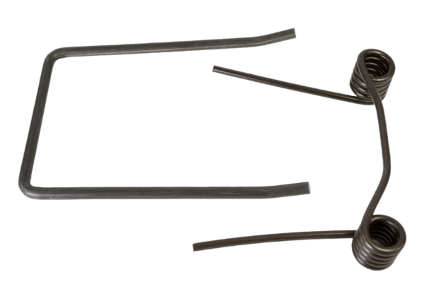 Two metal tension springs from Taos Lightning 4-Coil Spring Kits attach to a rectangular wire frame with coils and extensions.