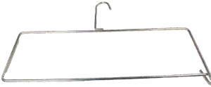 Heavy Duty Fur Hangers with a horizontal rectangular frame and hook, perfect for hanging clothing.