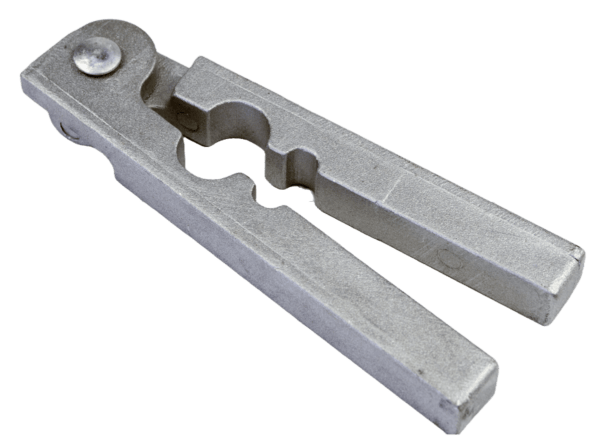 Heavy Duty Aluminum Tail Puller with flat design, pivot joint, and notched openings on a white background.