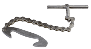 The Body Grip Safety Setter is a metal chain whip tool with a hook and T-handle for turning cassettes or gears.