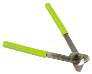Ron's J-Hook Pliers with bright green handles, perfect for trap tools, on a white background.