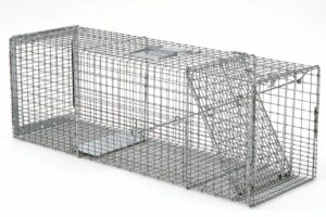 The Safeguard Professional Box Trap #54136 captures small wildlife humanely with a spring-loaded door.