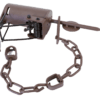 A metal trap named Push Pull Z Trap with a spring mechanism and chain.